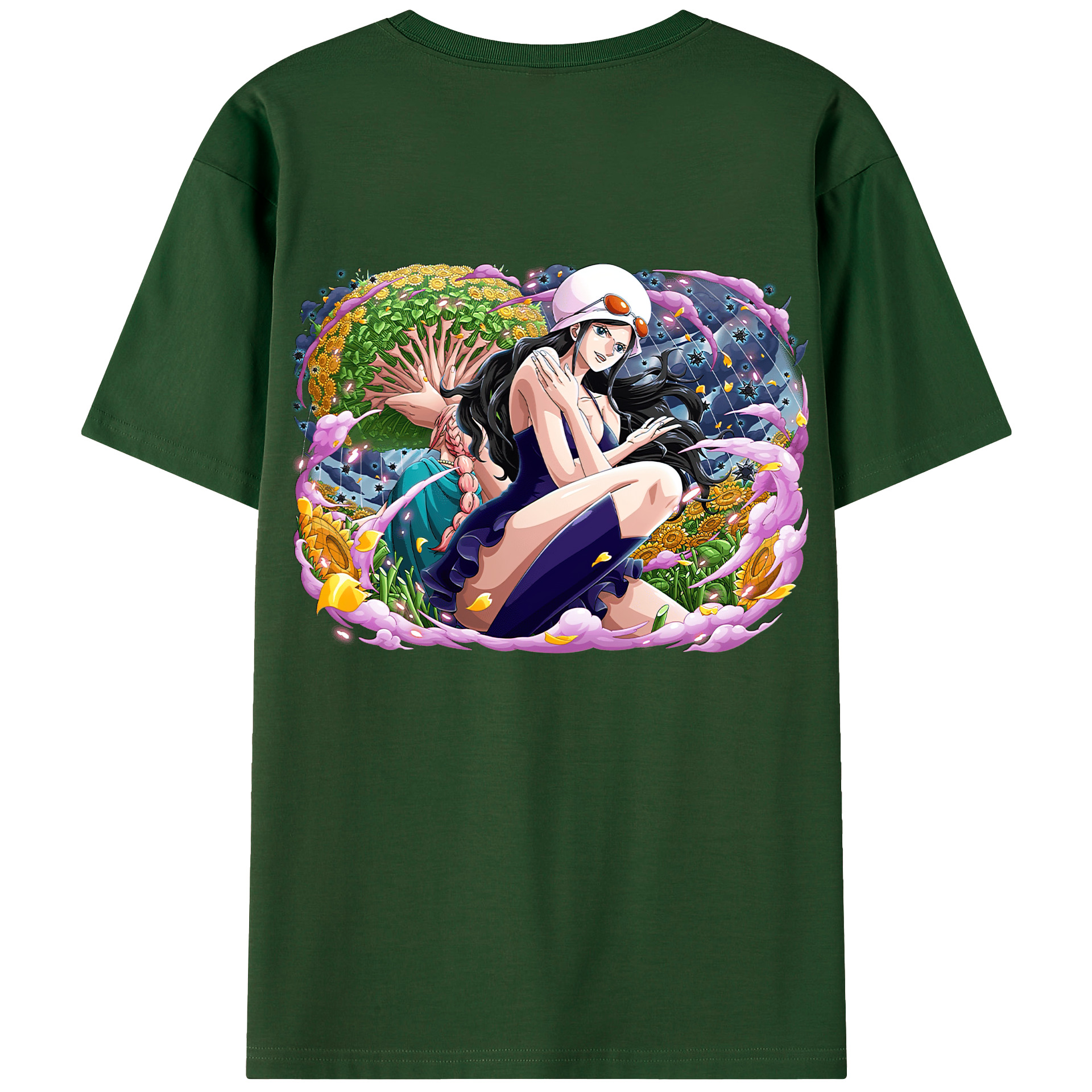 ワンピース ニコ・ロビン ONE PIECE Nico Robin 綿100％半袖Tシャツ（背面プリント）